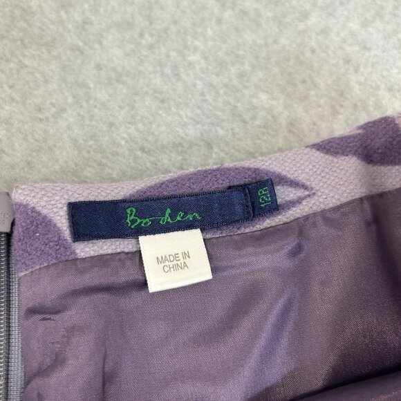 Boden Size 12 UK/8 US Regular Purple Floral Patterned Wool Blend Skirt Pencil - Picture 10 of 14